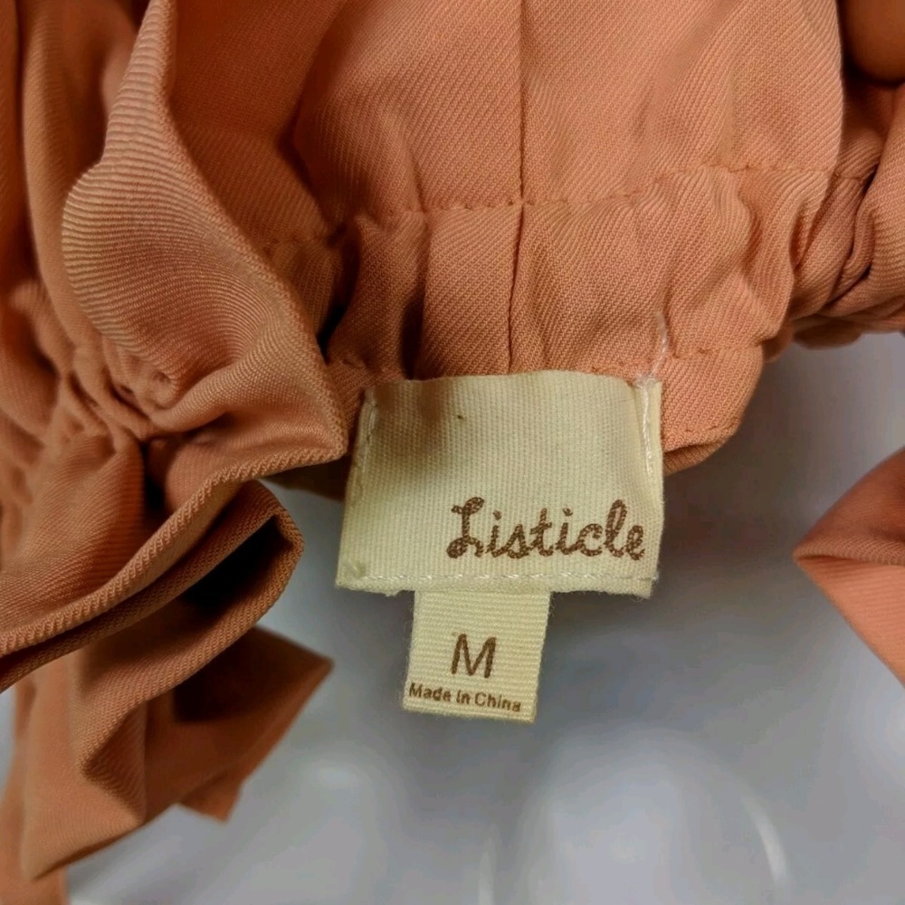 Listicle Light Pink Peach Dress Flowy Tie Straps - Picture 6 of 7